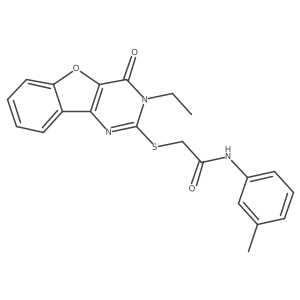 2-((3-ethyl-4-oxo-3,4-dihydrobenzofuro[3,2-d]pyrimidin-2-yl)thio)-N-(m-tolyl)acetamide Structure