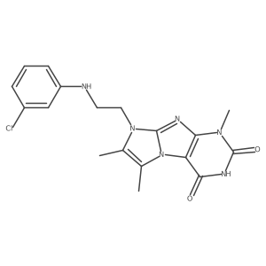 8-(2-((3-chlorophenyl)amino)ethyl)-1,6,7-trimethyl-1H-imidazo[2,1-f]purine-2,4(3H,8H)-dione Structure