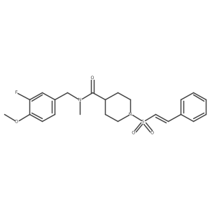 N-[(3-fluoro-4-methoxyphenyl)methyl]-N-methyl-1-(2-phenylethenesulfonyl)piperidine-4-carboxamide结构式