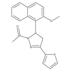 1-(5-(2-methoxynaphthalen-1-yl)-3-(thiophen-2-yl)-4,5-dihydro-1H-pyrazol-1-yl)ethanone Structure