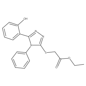 Acetic acid, 2-[[5-(2-hydroxyphenyl)-4-phenyl-4H-1,2,4-triazol-3-yl]thio]-, ethyl ester结构式