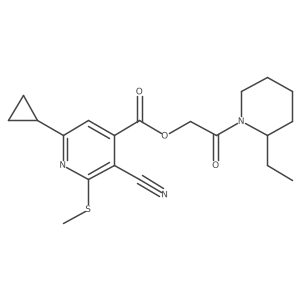 2-(2-Ethylpiperidin-1-yl)-2-oxoethyl 3-cyano-6-cyclopropyl-2-(methylsulfanyl)pyridine-4-carboxylate Structure
