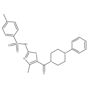 (4-Methyl-2-(tosylamino)thiazol-5-YL)(4-phenylpiperazin-1-YL)methanone Structure