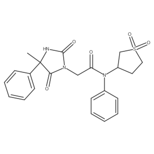N-(1,1-dioxothiolan-3-yl)-2-(4-methyl-2,5-dioxo-4-phenylimidazolidin-1-yl)-N-phenylacetamide结构式
