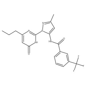 N-(3-methyl-1-(6-oxo-4-propyl-1,6-dihydropyrimidin-2-yl)-1H-pyrazol-5-yl)-3-(trifluoromethyl)benzamide Structure