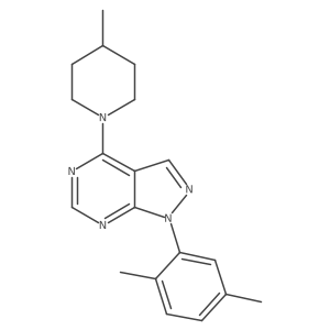 1-(2,5-dimethylphenyl)-4-(4-methylpiperidin-1-yl)-1H-pyrazolo[3,4-d]pyrimidine结构式
