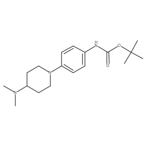 Tert-butyl (4-(4-(dimethylamino)piperidin-1-yl)phenyl)carbamate结构式