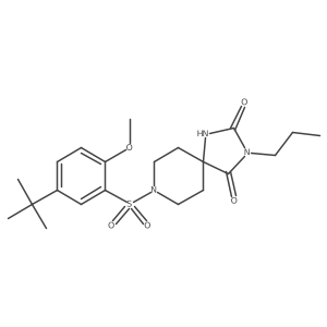 8-(5-Tert-butyl-2-methoxybenzenesulfonyl)-3-propyl-1,3,8-triazaspiro[4.5]decane-2,4-dione结构式