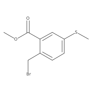 2-(Bromomethyl)-5-(methylthio)benzoic acid methyl ester结构式