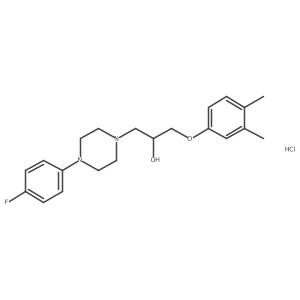 1-Piperazineethanol, alpha-[(3,4-dimethylphenoxy)methyl]-4-(4-fluorophenyl)-, hydrochloride (1:2) Structure