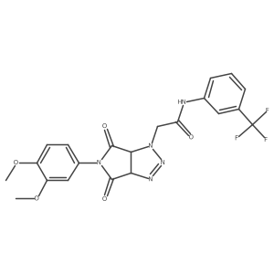 2-[5-(3,4-dimethoxyphenyl)-4,6-dioxo-4,5,6,6a-tetrahydropyrrolo[3,4-d][1,2,3]triazol-1(3aH)-yl]-N-[3-(trifluoromethyl)phenyl]acetamide结构式