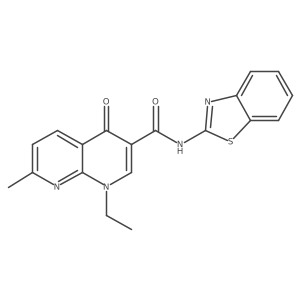 N-[(2E)-1,3-benzothiazol-2(3H)-ylidene]-1-ethyl-7-methyl-4-oxo-1,4-dihydro-1,8-naphthyridine-3-carboxamide结构式