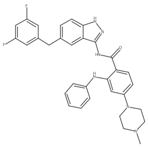 N-(5-(3,5-difluorobenzyl)-1H-indazol-3-yl)-4-(4-methylpiperazin-1-yl)-2-(phenylamino)benzamide结构式