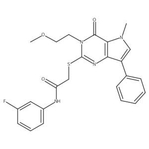 N-(3-fluorophenyl)-2-((3-(2-methoxyethyl)-5-methyl-4-oxo-7-phenyl-4,5-dihydro-3H-pyrrolo[3,2-d]pyrimidin-2-yl)thio)acetamide Structure