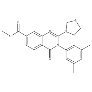 Methyl 3-(3,5-dimethylphenyl)-4-oxo-2-(1,3-thiazolidin-3-yl)-3,4-dihydroquinazoline-7-carboxylate结构式