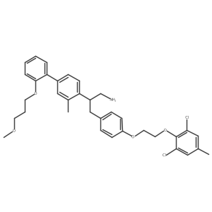 3-[4-[2-(2,6-Dichloro-4-methylphenoxy)ethoxy]phenyl]-2-[4-[2-(3-methoxypropoxy)phenyl]-2-methylphenyl]propan-1-amine结构式