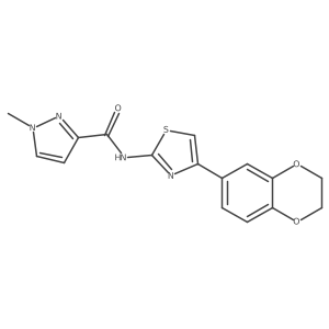 N-(4-(2,3-dihydrobenzo[b][1,4]dioxin-6-yl)thiazol-2-yl)-1-methyl-1H-pyrazole-3-carboxamide Structure