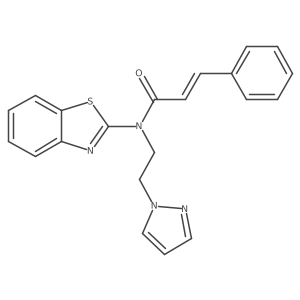 N-(2-(1H-pyrazol-1-yl)ethyl)-N-(benzo[d]thiazol-2-yl)cinnamamide Structure