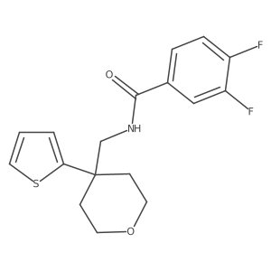 3,4-difluoro-N-((4-(thiophen-2-yl)tetrahydro-2H-pyran-4-yl)methyl)benzamide Structure