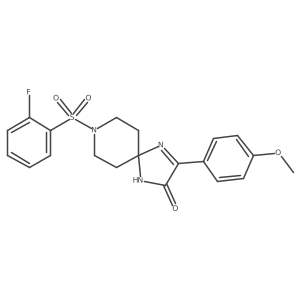 8-((2-Fluorophenyl)sulfonyl)-3-(4-methoxyphenyl)-1,4,8-triazaspiro[4.5]dec-3-en-2-one Structure