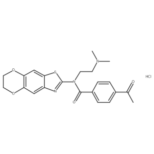 4-acetyl-N-(6,7-dihydro-[1,4]dioxino[2',3':4,5]benzo[1,2-d]thiazol-2-yl)-N-(2-(dimethylamino)ethyl)benzamide hydrochloride Structure