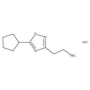 2-(5-Cyclopentyl-1,2,4-oxadiazol-3-yl)ethanamine hydrochloride结构式