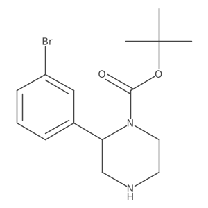 tert-Butyl (R)-2-(3-bromophenyl)piperazine-1-carboxylate Structure