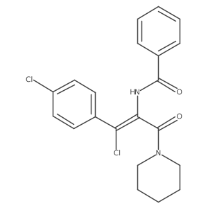 (Z)-N-(1-Chloro-1-(4-chlorophenyl)-3-oxo-3-(piperidin-1-yl)prop-1-en-2-yl)benzamide结构式