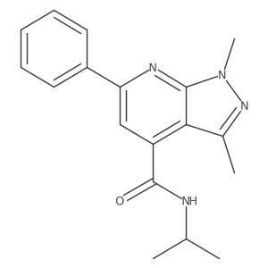 1,3-dimethyl-6-phenyl-N-(propan-2-yl)-1H-pyrazolo[3,4-b]pyridine-4-carboxamide结构式
