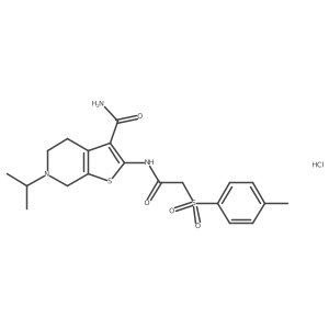 6-Isopropyl-2-(2-tosylacetamido)-4,5,6,7-tetrahydrothieno[2,3-c]pyridine-3-carboxamide hydrochloride Structure