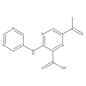 6-Acetyl-3-(pyrimidin-5-ylamino)pyrazine-2-carboxylic acid结构式