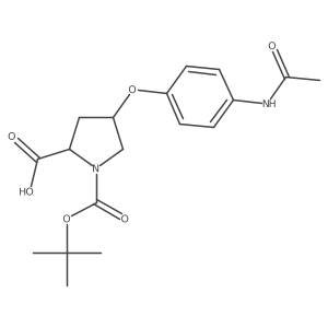 (2S,4S)-4-[4-(Acetylamino)phenoxy]-1-(tert-butoxycarbonyl)-2-pyrrolidinecarboxylic acid Structure