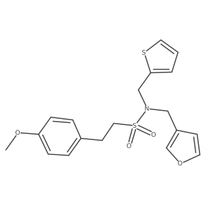 N-(furan-3-ylmethyl)-2-(4-methoxyphenyl)-N-(thiophen-2-ylmethyl)ethanesulfonamide Structure