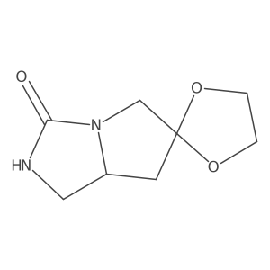 spiro[1,3-dioxolane-2,6'-2,5,7,7a-tetrahydro-1H-pyrrolo[1,2-c]imidazole]-3'-one结构式