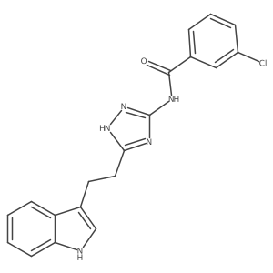 3-chloro-N-{3-[2-(1H-indol-3-yl)ethyl]-1H-1,2,4-triazol-5-yl}benzamide Structure