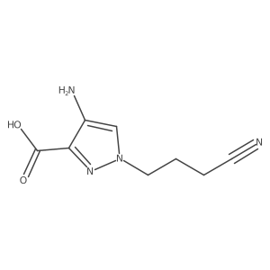 4-amino-1-(3-cyanopropyl)-1H-pyrazole-3-carboxylic acid结构式