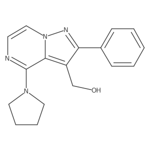 (2-Phenyl-4-(pyrrolidin-1-yl)pyrazolo[1,5-a]pyrazin-3-yl)methanol结构式