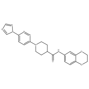 1-(6-(1H-1,2,4-triazol-1-yl)pyridazin-3-yl)-N-(2,3-dihydrobenzo[b][1,4]dioxin-6-yl)piperidine-4-carboxamide结构式