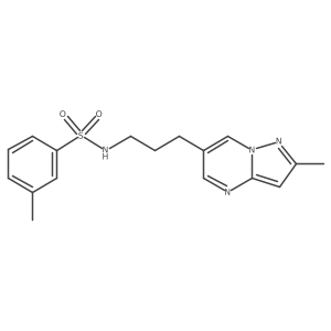 3-methyl-N-(3-(2-methylpyrazolo[1,5-a]pyrimidin-6-yl)propyl)benzenesulfonamide结构式