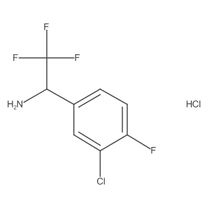 1-(3-Chloro-4-fluorophenyl)-2,2,2-trifluoroethan-1-amine hydrochloride结构式