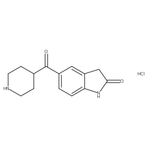 5-(piperidine-4-carbonyl)-2,3-dihydro-1H-indol-2-one hydrochloride结构式