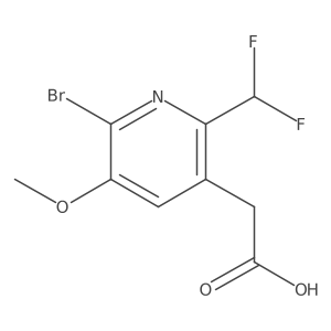 2-(6-Bromo-2-(difluoromethyl)-5-methoxypyridin-3-yl)acetic acid结构式