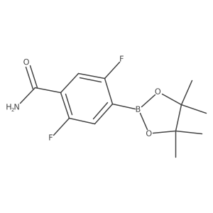 2,5-Difluoro-4-(4,4,5,5-tetramethyl-1,3,2-dioxaborolan-2-yl)benzamide结构式