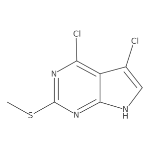 4,5-Dichloro-2-(methylthio)-7H-pyrrolo[2,3-d]pyrimidine结构式