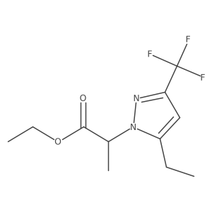 Ethyl 2-[5-ethyl-3-(trifluoromethyl)-1H-pyrazol-1-yl]propanoate结构式