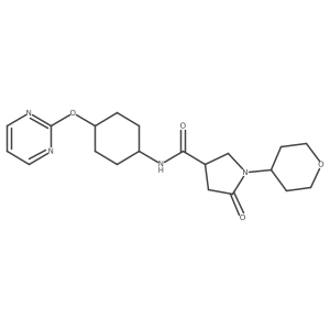1-(oxan-4-yl)-5-oxo-N-[(1r,4r)-4-(pyrimidin-2-yloxy)cyclohexyl]pyrrolidine-3-carboxamide结构式