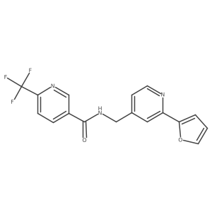 N-((2-(furan-2-yl)pyridin-4-yl)methyl)-6-(trifluoromethyl)nicotinamide结构式