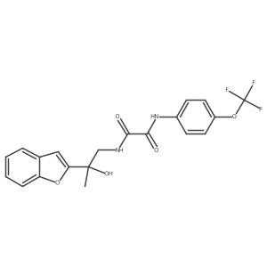 N1-(2-(benzofuran-2-yl)-2-hydroxypropyl)-N2-(4-(trifluoromethoxy)phenyl)oxalamide结构式