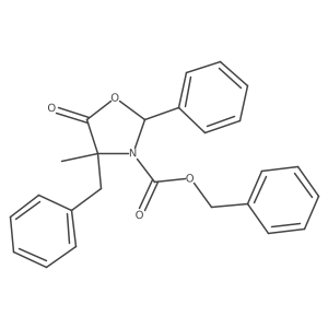 Benzyl (2S,4R)-4-benzyl-4-methyl-5-oxo-2-phenyloxazolidine-3-carboxylate Structure