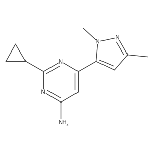 2-cyclopropyl-6-(1,3-dimethyl-1H-pyrazol-5-yl)pyrimidin-4-amine结构式